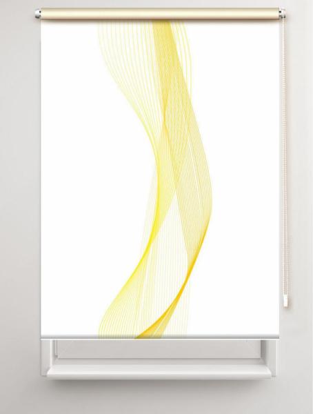 Rollo Stream two yellow, Rollo, Motivrollo, Rollo mit Druck, Fotorollo, bedrucktes Rollo, Fensterrollo,verdunkelndes Rollo, Sonnenschutz Rollo